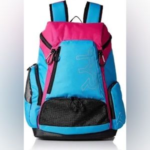 TYR ALLIANCE 30L SWIM BACKPACK PINK BLUE
